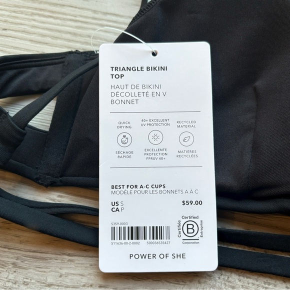 Athleta Triangle Bikini Top Size Small & Clean Full Pique Swim Bottoms Size Med - Picture 5 of 6